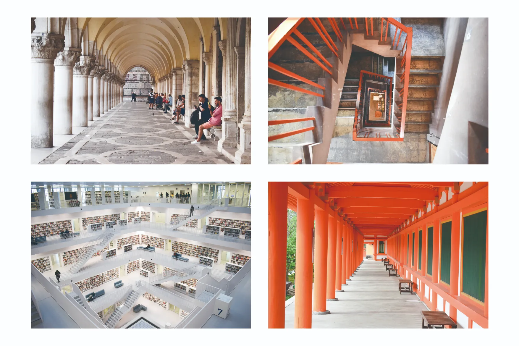 幾何学や連続性を意識された写真